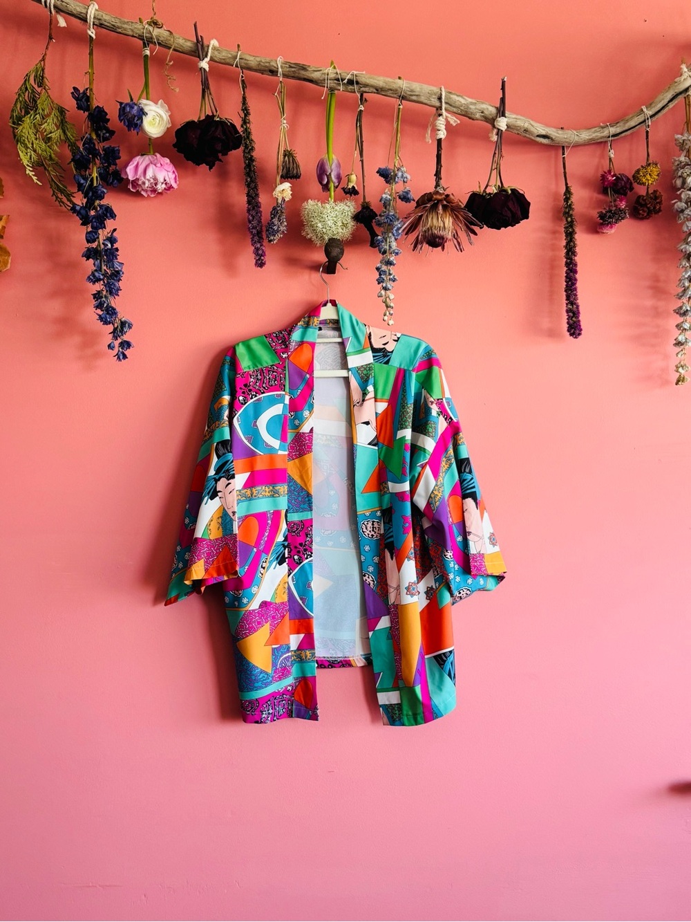 Vibrant Multi-Color Cropped Kimono Jacket
